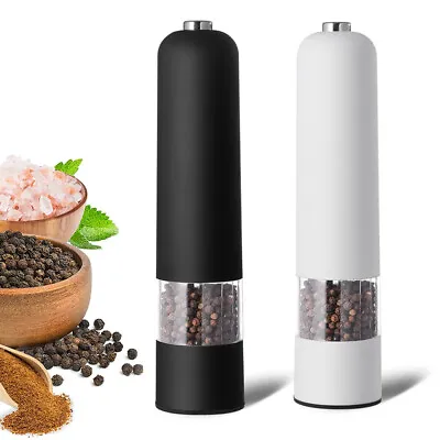 Electric Automatic Salt And Pepper Grinder Adjustable Coarseness With LED Light • £13.07