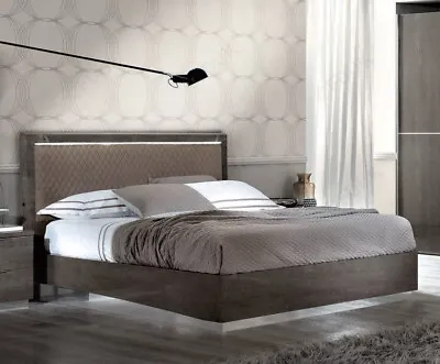 Platinum Rombi Italian High Gloss Upholstered Bed Frame • £1449.99