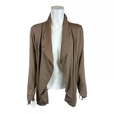 Susan Graver Women's Weekend Jersey Knit Crossover Cardigan Olive Large Size • $30