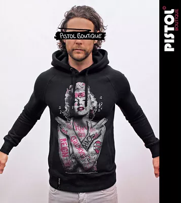 Pistol Boutique Men's Black Pullover GRAFFITI TATTOOS MARILYN MONROE Hoodie • $50.34