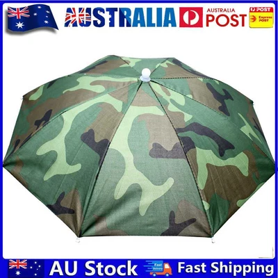 $10.39 • Buy Foldable Umbrella Hat Outdoor Fishing Hiking Sun Shade Cap (Camouflage) AU