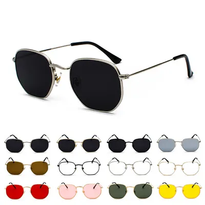 Hipster Hexagonal Sunglasses Men Women Vintage Metal Frame Retro Shade Glasses • $9.99