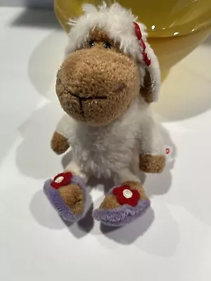 NICI White Sheep With Red Headband Plush Stuffed Animal 6” Sitting Schaf • $12