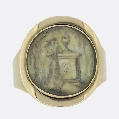 Antique Diamond Ring - Georgian 1790s Urn Mourning Ring 15ct Yellow Gold • £1925