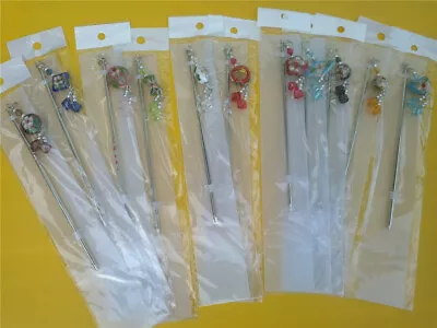 6 Hair Stick Pins Jewelry Stylish Women Vintage Cloisonné Elegant Charm • $6.95