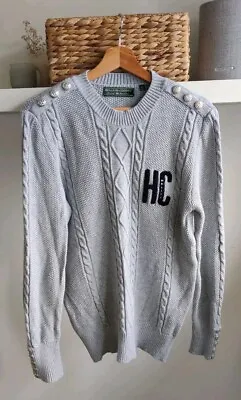 Holland And Cooper Jumper/ Sweater Size S Grey Cable Knit Waffle  • £40