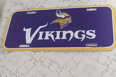 Minnesota Vikings Two Logo Purple Plastic License Plate  6  X 12  New Nfl • $12.95