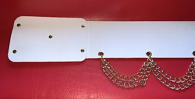 Elvis Concert Belt In Plain White Any Width Up To 50 Inch In Length. With Chains • $98.32