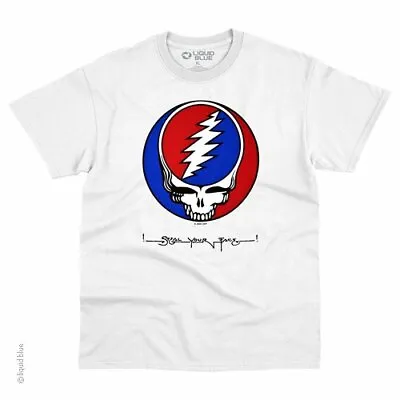 GRATEFUL DEAD-STEAL YOUR FACE-SYF-WHITE T-SHIRT S-M-L-XL-XXL-3X-4X-5X-6X Garcia • $24.69