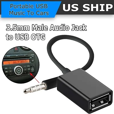 $3.95 • Buy 3.5mm Male Audio AUX Jack To USB 2.0 Type A Female OTG Converter Adapter Cable