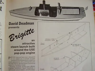 Original Model Boat Plan Brigitte Steam Launch For Pop Pop  1979 Basic Plan • $12.62