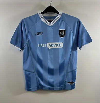 Manchester City Home Football Shirt 2003/04 Large Boys Reebok C817 • £14.99