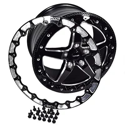 VMS Black Beadlock Drag Rim Wheel 17x10 5x114.3 5x4.5  7.63 BS For 05 20 Mustang • $1010.50