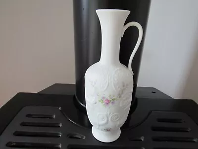 Vtg Ak Kaiser W Germany Catania Porcelain Handled Pitcher Vase Embossed Flowers • $34.95