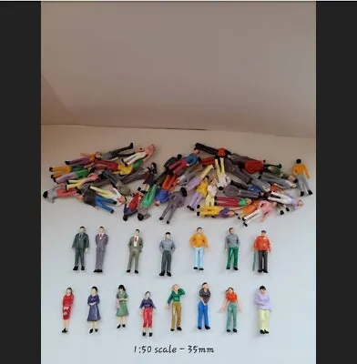 2-50PCS People Miniature Mini 1:50 35mm Standing O Guage Scale Model Figure • £6