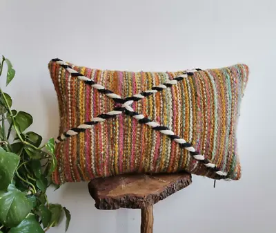 Moroccan Handmade Kilim Pillow Brown Cushion Cover Throw Pillow Case Sofa Boho • $59