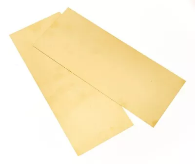 ALBION ALLOYS SM2M 2 X BRASS SHEETS 0.25mm THICK X 100mm WIDE X 250mm LONG • £7.99