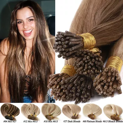 AAAAA+ Russian 1g Pre Bonded Stick Tip I Tip 100% Remy Human Hair Extensions • $66.73