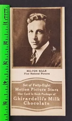 Vintage 1920's Milton Sills Film Star Ghirardelli's Chocolate E160 Card • $18.75