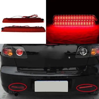 2x LED Rear Bumper Reflector Brake Parking Lights Lamp For Mazda 3 2004-2009 • $42.89