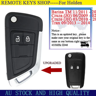 $39.48 • Buy 2 Buttons Remote Flip Key Shell Case Enclosure For Holden Cruze Barina Trax 2013
