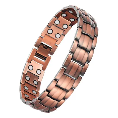 Copper Magnetic Bracelet Arthritis Pain Energy MEN WOMEN ADJUSTABLE CUFF NEW US • $6.99