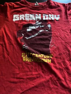 Vintage Green Day - Tour 2010 Red T Shirt - Official 21St Century Breakdown M • $17.99