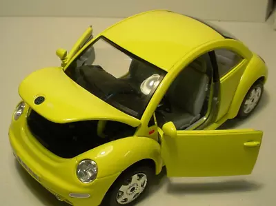 1998 Yellow Volkswagen Beetle 1/24 Bburago Die Cast Model Car New • $23