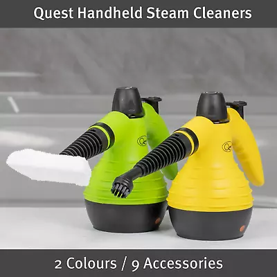 Quest Handheld Steam Cleaners / Clean Fabric Garments Tiles Toilets Windows • £24.99