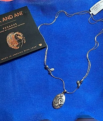 $32.04 • Buy Alex And Ani Silver-Tone Pegasus Pendant Bead Slider Necklace 