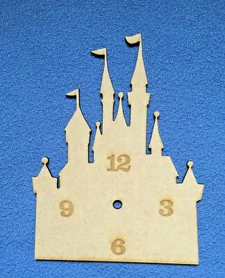 Wooden 3mm MDF Engraved  Disney Princess Castle Clock Face • £4.25