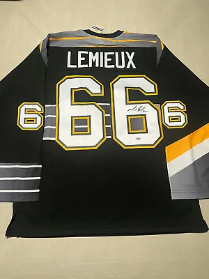 MARIO LEMIEUX Pittsburgh Penguins SIGNED Auto JERSEY PSA COA Robo Gradient L • $1049.99