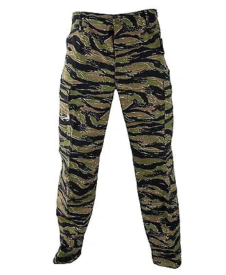 Asian Tiger Stripe Camo BDU Tactical Pants Zipper Fly 60/40 Ripstop XL-Reg • $29.99