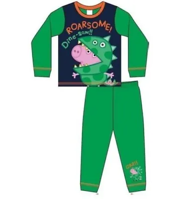 £6.95 • Buy Boys Kids Toddlers Peppa Pig GEORGE PIG Pyjamas PJs Set  Long Sleeve 1-5 Years