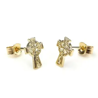 9ct Gold Celtic Cross Stud Earrings / Studs / Earring / Irish • £65