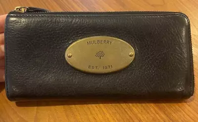 MULBERRY Long Wallet Black Used Shipped From Japan • $77