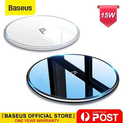 $19.99 • Buy Baseus 15W Qi Wireless Charger Fast Charge Mat Pad For Airpods IPhone 13 Samsung