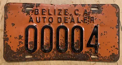 Rare! Belize Central America New Used Car Auto Dealer License Plate   00004   • $99.99