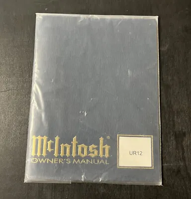 Vintage Original McIntosh UR12 Touch Screen Renote Manual NEW • $35