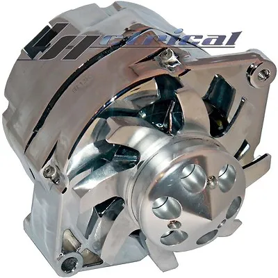 $168.14 • Buy NEW HIGH OUTPUT ALTERNATOR FOR CHEVY GM CHROME BILLET PULLEY FAN 3 WIRE 200 Amp