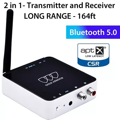 Bluetooth 5.0 Receiver Transmitter Wireless 3.5mm AUX NFC To 2 RCA Audio Adapter • $14.99