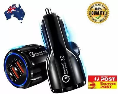 Quick Charge 3.0 In Car Charger 2 Ports USB Qualcomm QC Fast Charging Adapter AU • $9.45