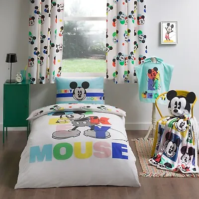 Disney Official Mickey Mouse Reversible Single Duvet Set 100% Pure Cotton • £10