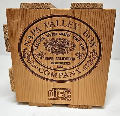 Vtg Napa Valley Box Company Embossed Wood CD Media Shelf Storage Crate Box • $12.99