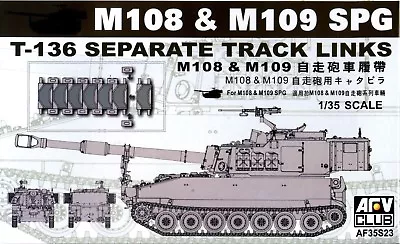 AFV Club 1/35 AF-35S23 T-136 Separate Track Links For M108 & M109 SPG • $20.85