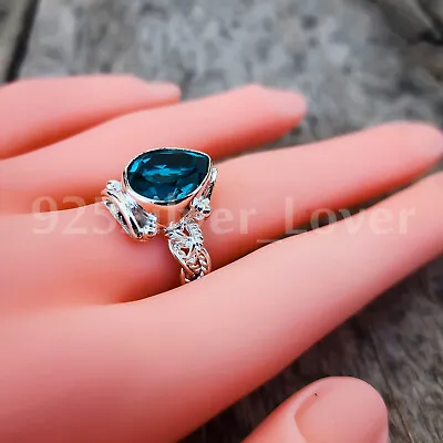 Blue Topaz Gemstone 925 Sterling Silver Ring Mothers Day Jewelry All Size MP-852 • $13.40