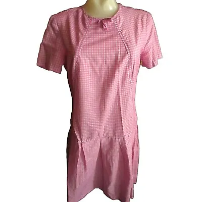 6 Vintage 1960's Women's Dress MOd Hip Hugger Pink Checker Ultra Thin Country • $22.27