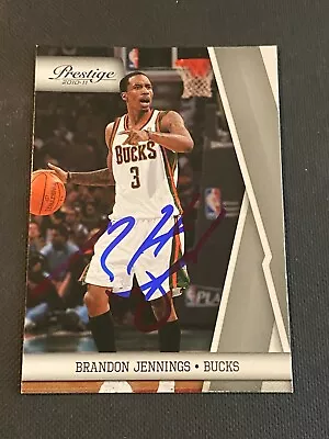 Brandon Jennings Signed 2010-11 Panini Prestige Card Auto Bucks Autograph COA • $6.99