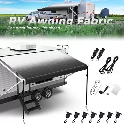 Awning Fabric 10-21ft Width Shading Roll Out Camper Vinyl Replacement RV Caravan • $151.33