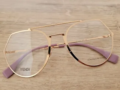 FENDI FF 0329 DDB Gold Oversized Eyeglasses Frames Made In Italy - AUTHENTIC  • $75